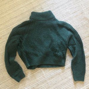 Emerald Green cropped turtleneck sweater